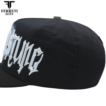 FERRETI HATS PREMIUM FT218 Hustling Black Baseball Cap For Men