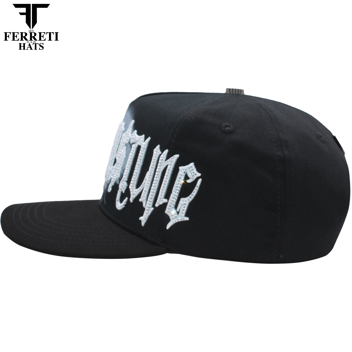 FERRETI HATS PREMIUM FT218 Hustling Black Baseball Cap For Men