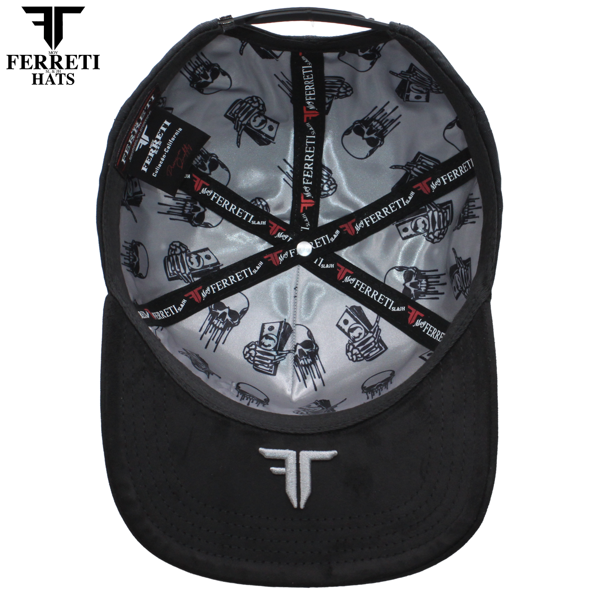 FERRETI HATS PREMIUM FT218 Hustling Black Baseball Cap For Men