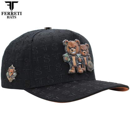FERRETI HATS PREMIUM FT234 Bad Bears Guanted Baseball Cap For Men