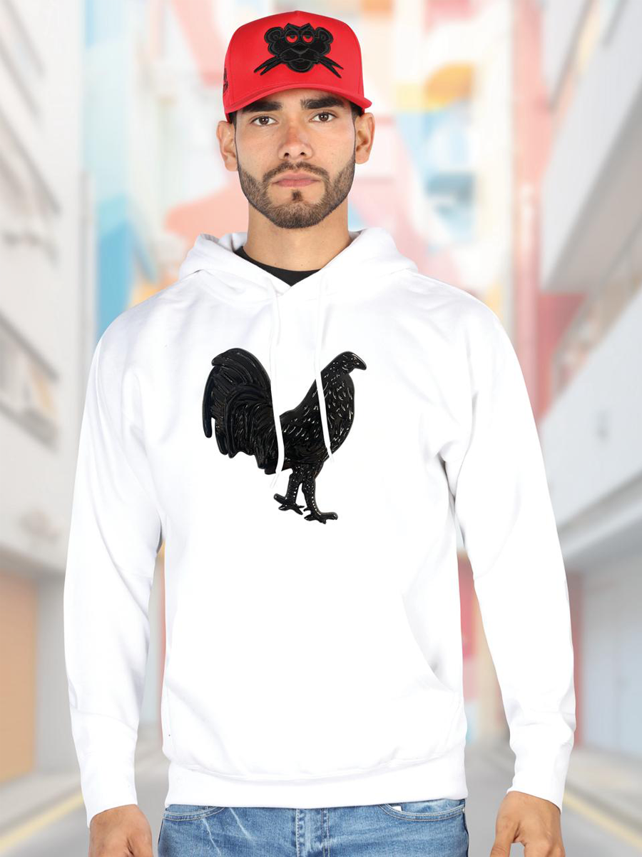 FERRETI HATS Cotton Hoodie Gallo with Iconic Rooster Design