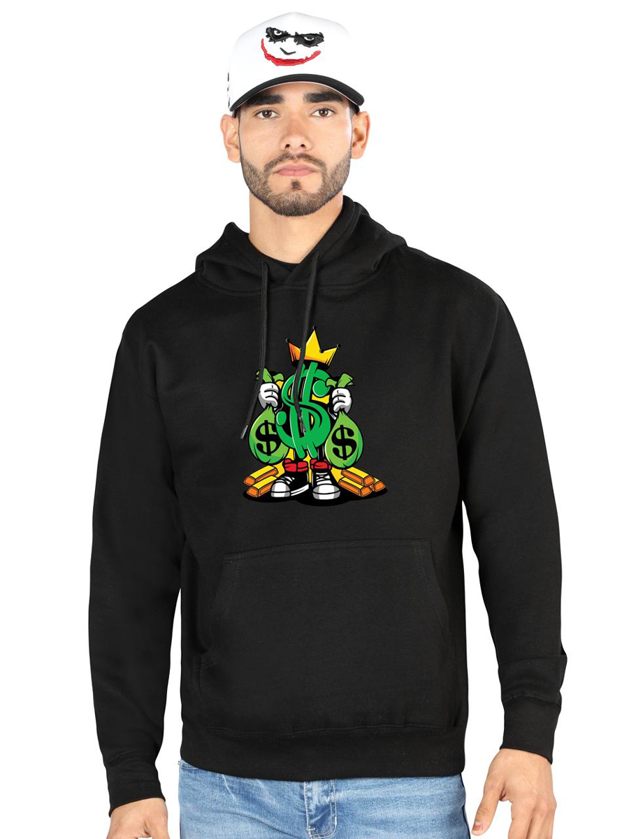 FERRETI HATS Cotton Hoodie Rey Dinero with Iconic Money Design