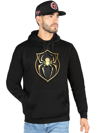 FERRETI HATS Cotton Hoodie Spider with Iconic Spider Design