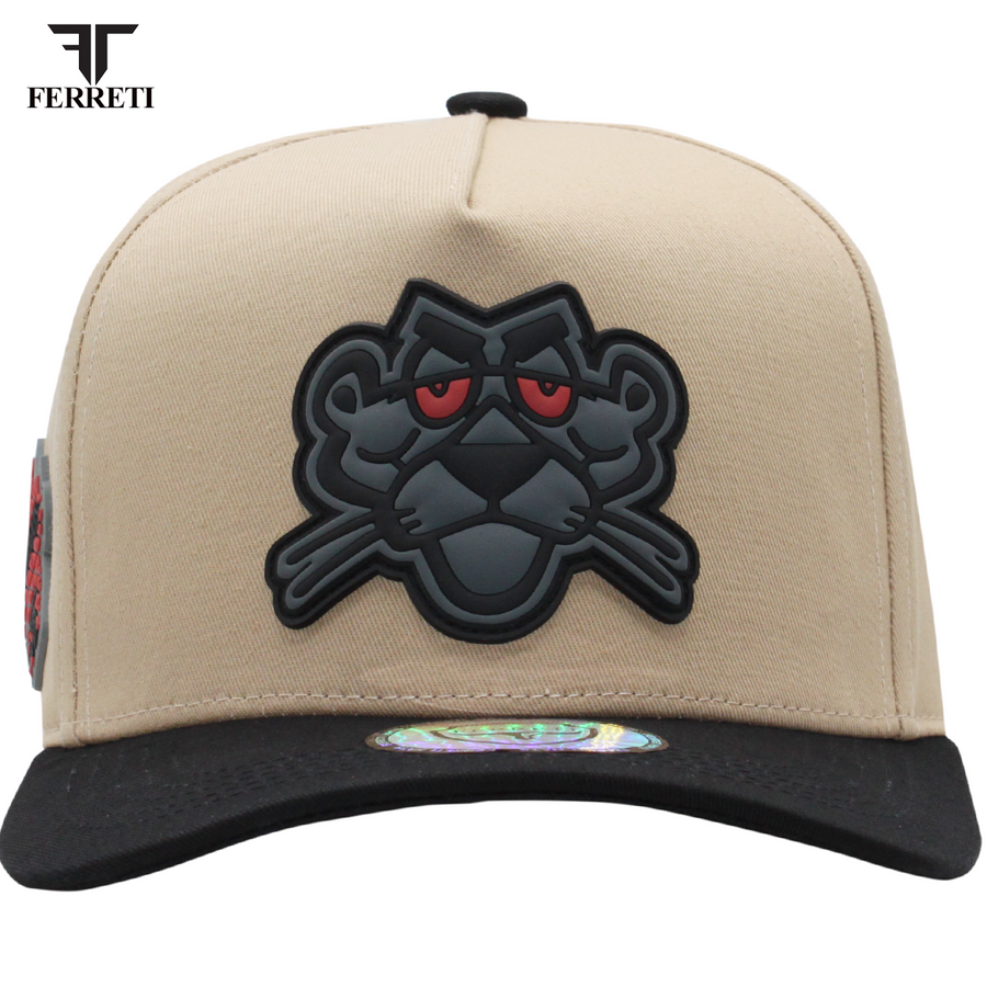 FERRETI HATS PREMIUM FT01 Khaky Baseball Cap For Men La Pantera PVC