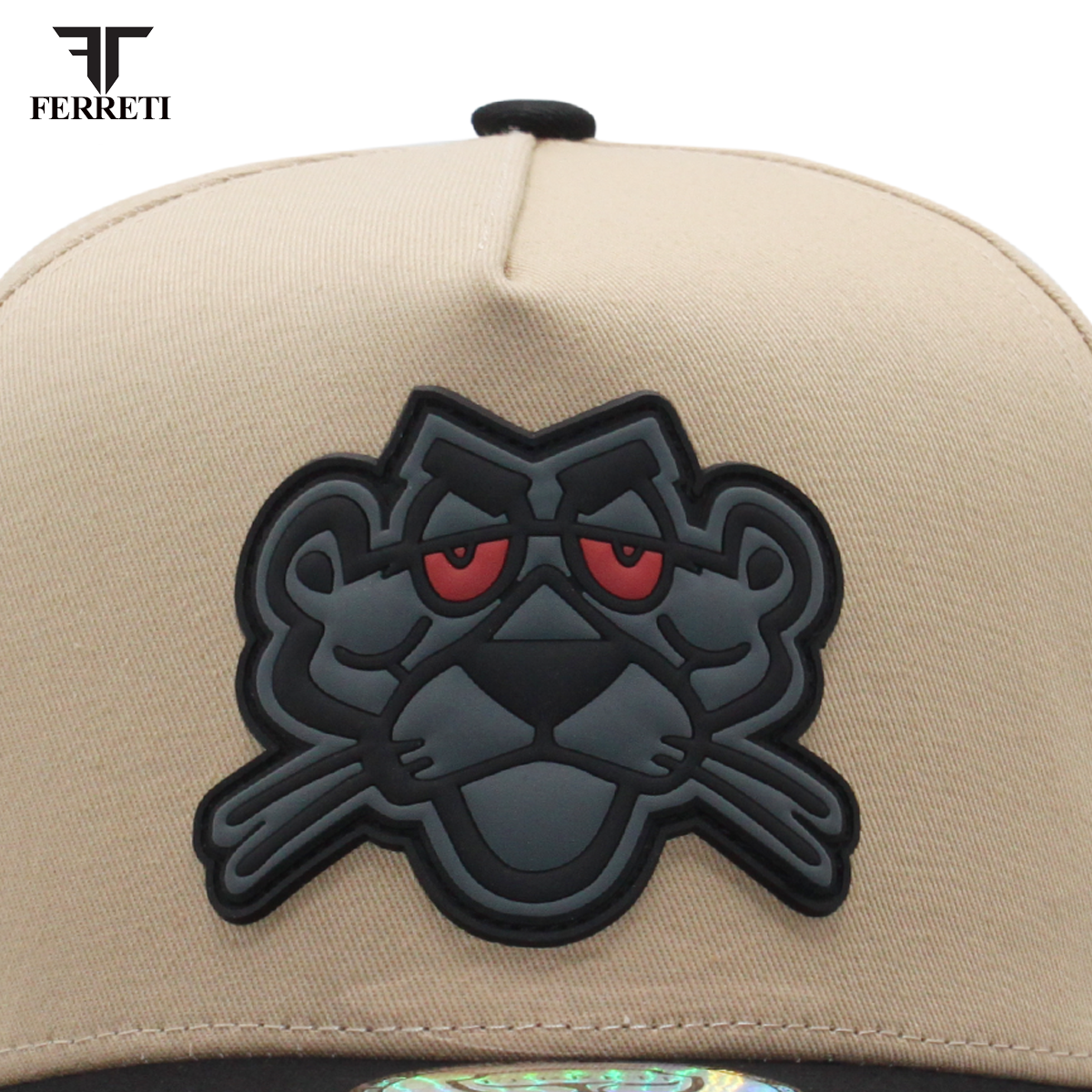 FERRETI HATS PREMIUM FT01 Khaky Baseball Cap For Men La Pantera PVC
