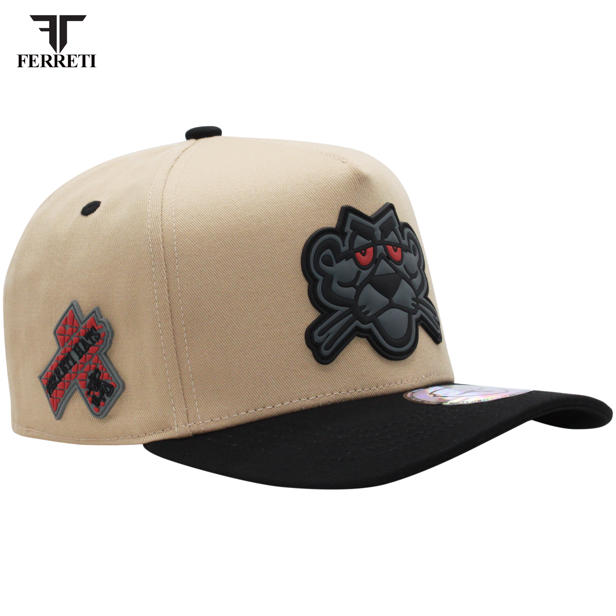 FERRETI HATS PREMIUM FT01 Khaky Baseball Cap For Men La Pantera PVC