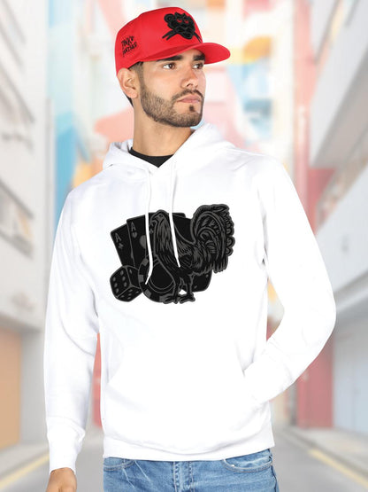 FERRETI HATS Cotton Hoodie Los 3 Vices with Iconic Rooster Design