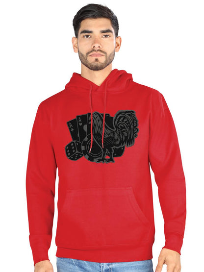 FERRETI HATS Cotton Hoodie Los 3 Vices with Iconic Rooster Design