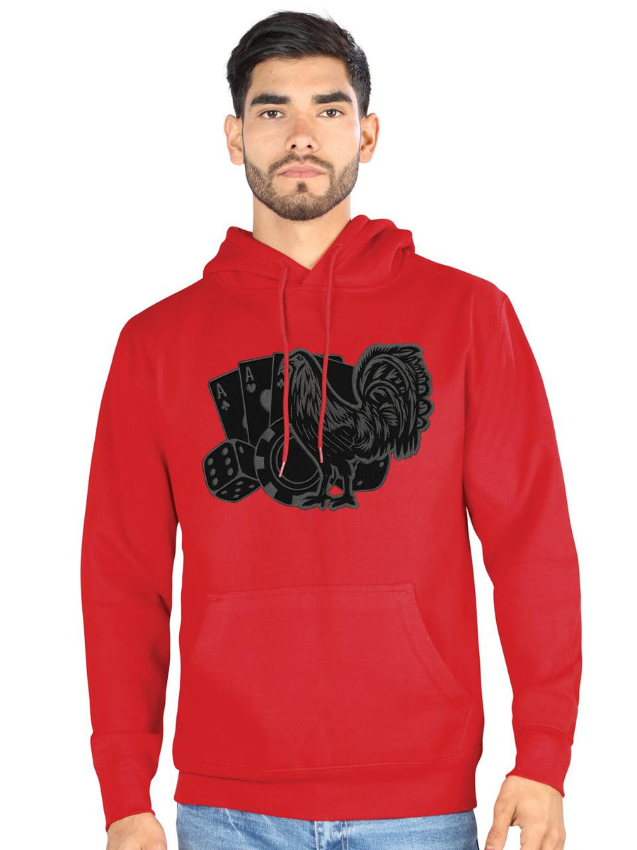 FERRETI HATS Cotton Hoodie Los 3 Vicios with Iconic Rooster Design