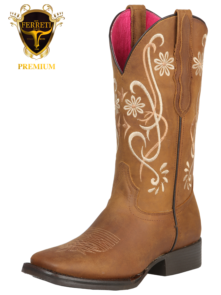 Bota Vaquera FERRETI PREMIUM para Dama Original Horma Texas ARIANA1 Tang