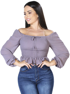 Blusa Stretch Manga Larga CODIGO E126