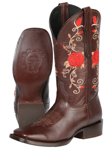 Bota Vaquera FERRETI PREMIUM para Dama Original Horma Texas DM-T1-DN Cafe