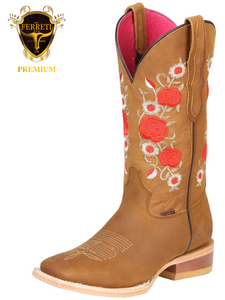 Bota Vaquera FERRETI PREMIUM para Dama Original Horma Texas FER-DAM-4-2 Miel