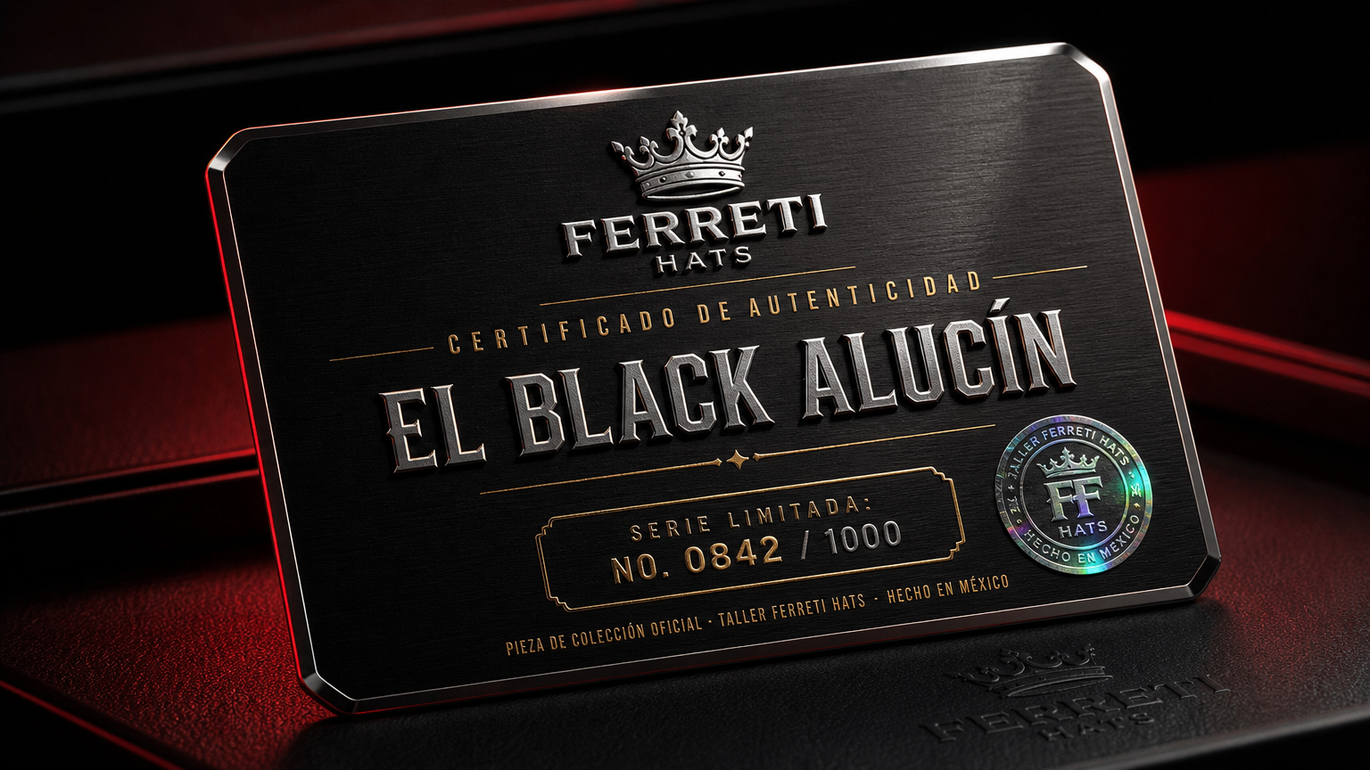 Certificado Oficial de Autenticidad Ferreti Hats